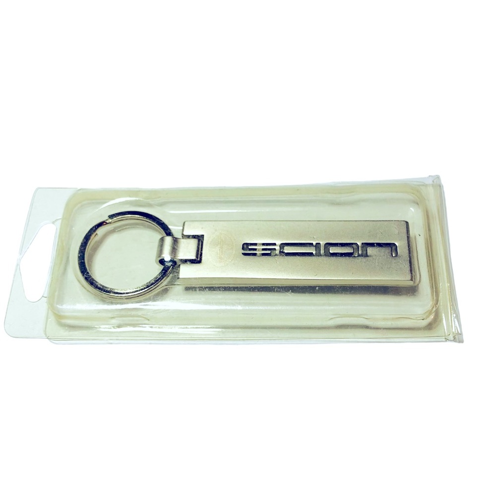 Toyota Scion Metal Bar KeyRing KeyChain Silvertone New in Package